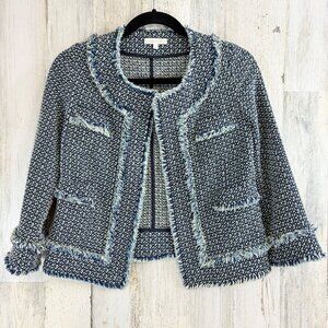 ANN MASHBURN Size XS Kiki Cardigan Navy Tweed Lady Jacket